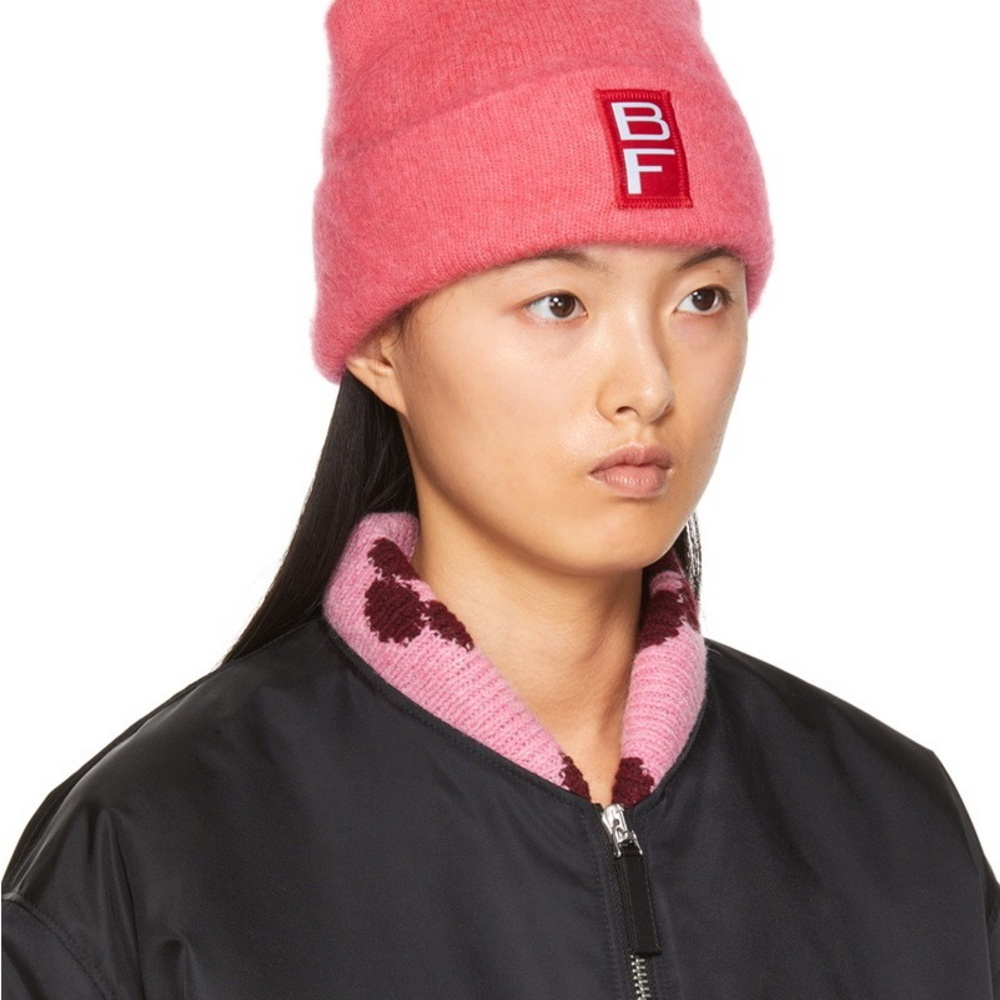 BY FAR Logo Patch Knit Beanie
